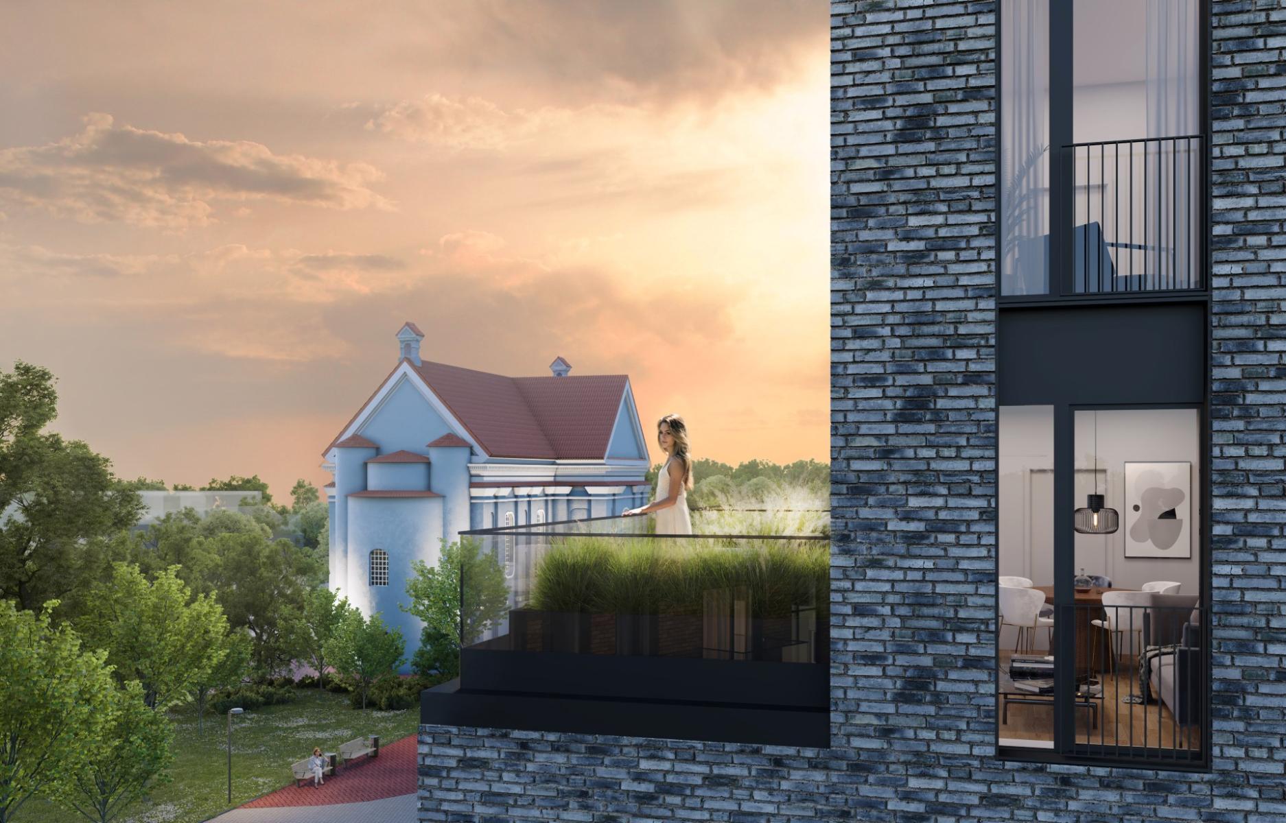 Terrace with a view of Šv. Stepono skveras – rendering